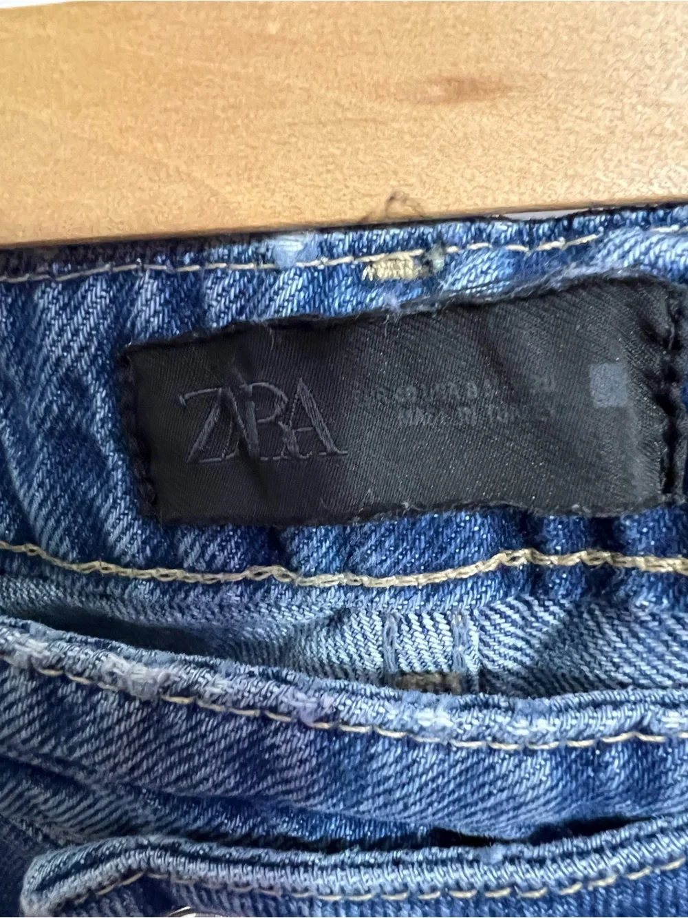 NWT Zara Blue High Rise Straight Leg Ankle Jeans Rigid Denim size 8